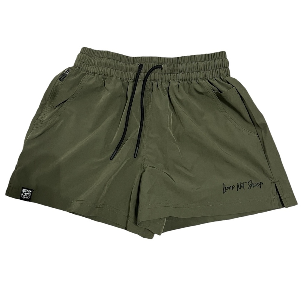 Lions Not Sheep Camo Green Color Shorts